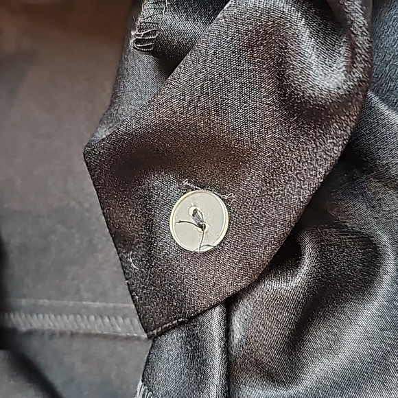 VINTAGE 80'S SHASHA BLACK DOUBLE BREASTED LONG SLEEVE DRESS - Picture 12 of 16